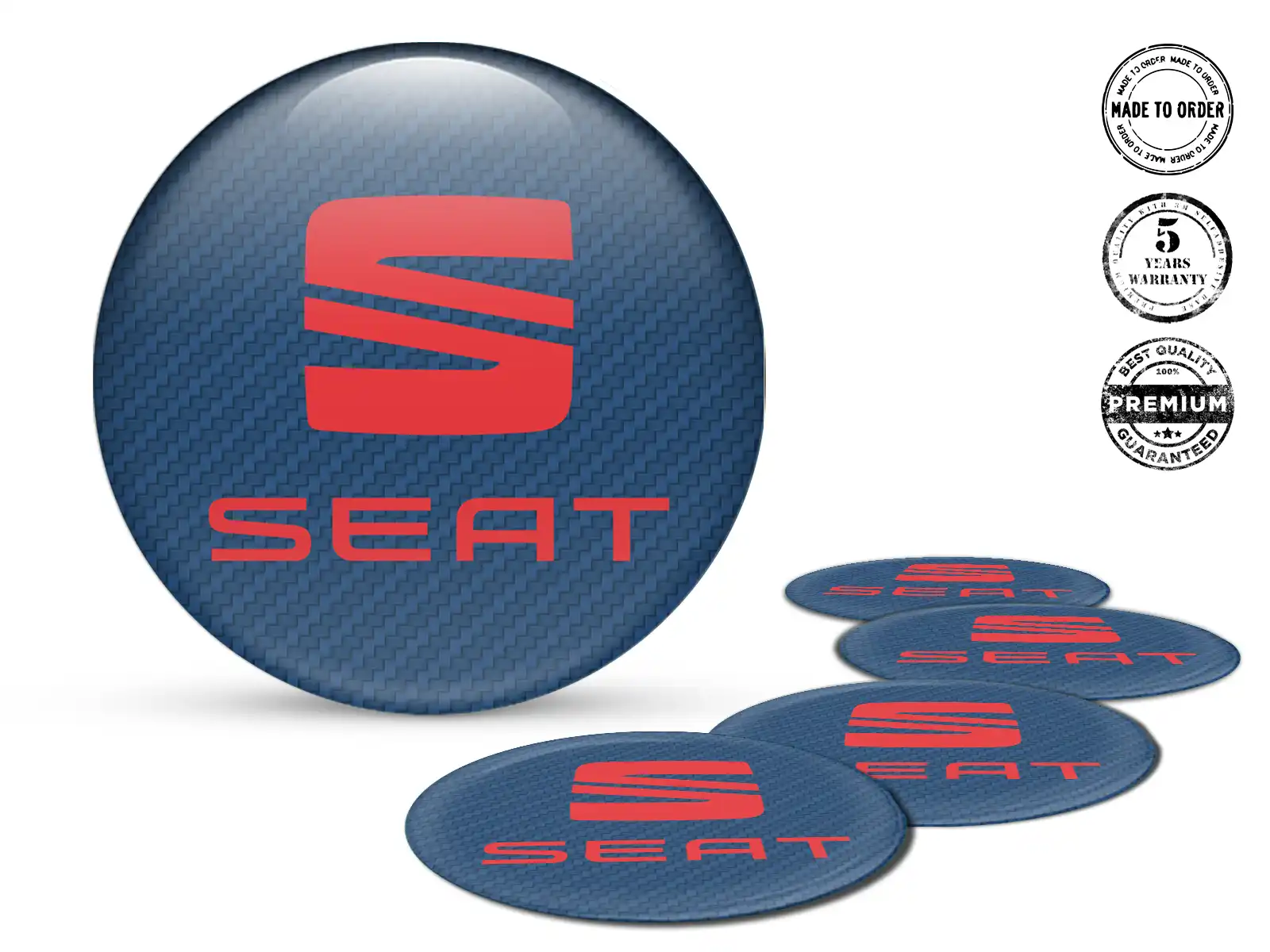 Seat Harzgewölbte Aufkleber Rennsport-Felgenlogos